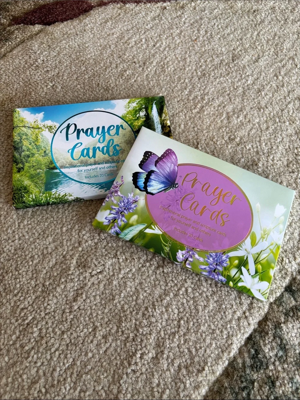 Prayer Cards Box Set - Purple & Blue Floral Designs